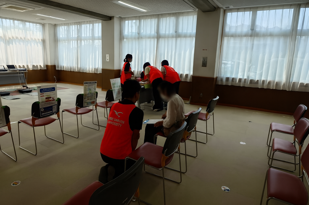 明石市の体力測定会で社会リハ学科の学生と教員が活躍しました